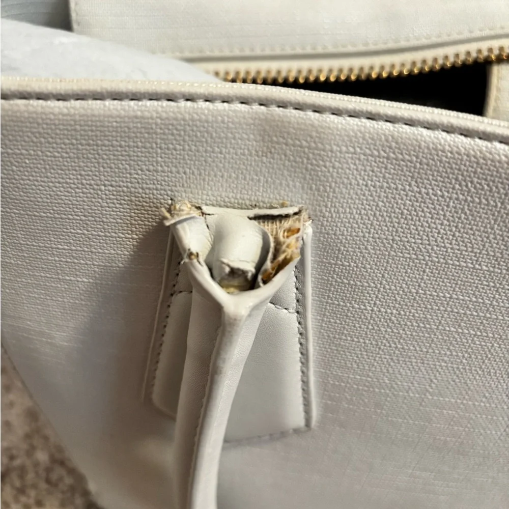 Dagne Dover Classic Signature Tote in White Canvas - Picture 15 of 16